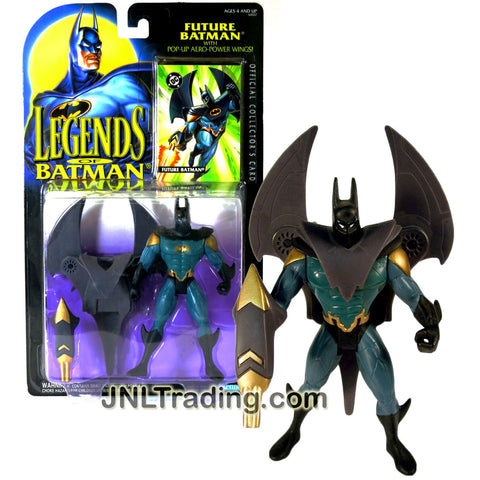 Kenner Year 1994 Legends of Batman Series 5-1/2 Inch Tall Action Figure - FUTURE BATMAN with Pop-Up Aero-Power Wings and Blaster Plus Official Collector's Card