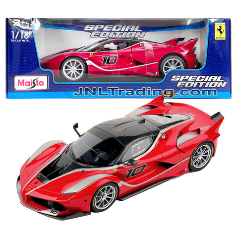 Maisto Special Edition Series 1:18 Scale Die Cast Car Set - Red Hybrid Sports Car FERRARI FXX K with Display Base