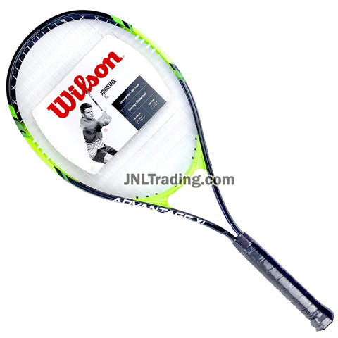 Wilson Advantage XL Adult Starter Player Tennis Racket with 112" Oversized Head, Stop Shock Pads, Bumper Guard and Power Strings (Grip: 4-3/8")