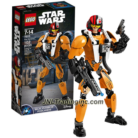 Lego Year 2016 Star Wars Series 10 Inch Tall Figure Set #75115 - POE DAMERON with Flight Suit, Spring Loaded Shooter and Blaster Pistol (Pieces: 102)