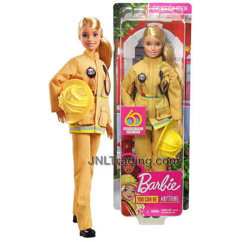 Year 2018 Barbie Career You Can Be Anything Series 12 Inch Doll - Caucasian FIREFIGHTER with Removable Helmet