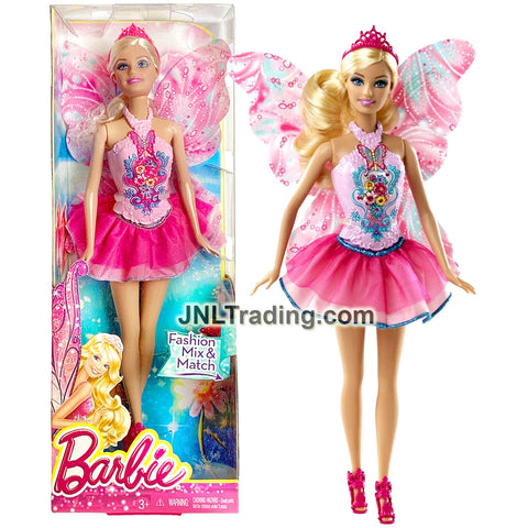 Year 2013 Barbie Fashion Mix & Match Series 12 Inch Doll - Caucasian Pink Fairy BCP20 with Tiara and Wings