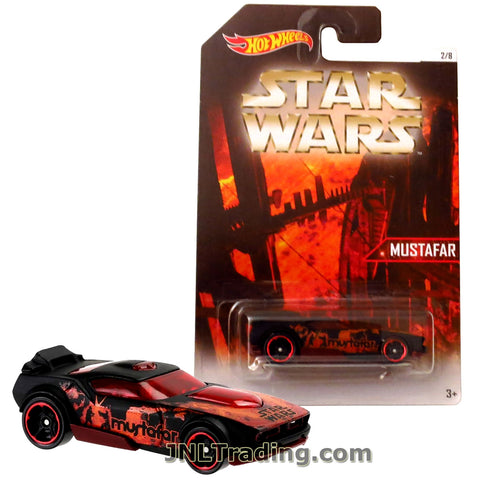 Hot Wheels Year 2015 Star Wars Series 1:64 Scale Die Cast Car Set 2/8 - Black and Red Color MUSTAFAR FAST FISH DJL06