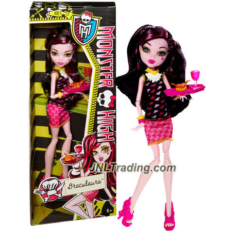 Mattel Year 2013 Monster High Creepateria Series 11 Inch Doll Set - DRACULAURA Daughter of Dracula (BJM19) with Food Tray, Heart Cake and Chalice