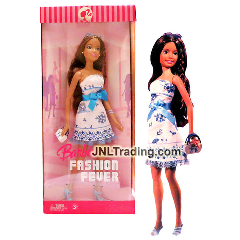 Year 2006 Barbie Fashion Fever Series 12 Inch Doll Set - Hispanic Model TERESA K8414 in Floral Blue White Dress with Sunglasses and Purse
