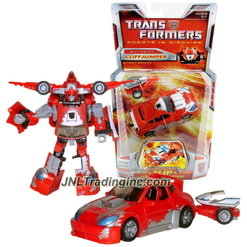 Hasbro Year 2006 Transformers Classic Series 5 Inch Tall Deluxe Class Robot Action Figure - Autobot Brawler CLIFFJUMPER with Wave Crusher and Trailer that Convert to Jet Pack (Vehicle Mode: Cruiser)