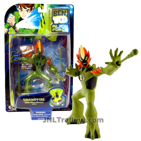 Cartoon Network Year 2008 Ben 10 Alien Force DNA Alien Heroes Collection Series 6 Inch Tall Figure - SWAMPFIRE with Swamp Slime Shooter and Missile Launcher
