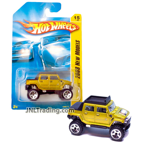 Year 2007 Hot Wheels 2008 New Models Series 1:64 Scale Die Cast Car Set #15 - Gold Sport Utility Truck HUMMER H2 SUT