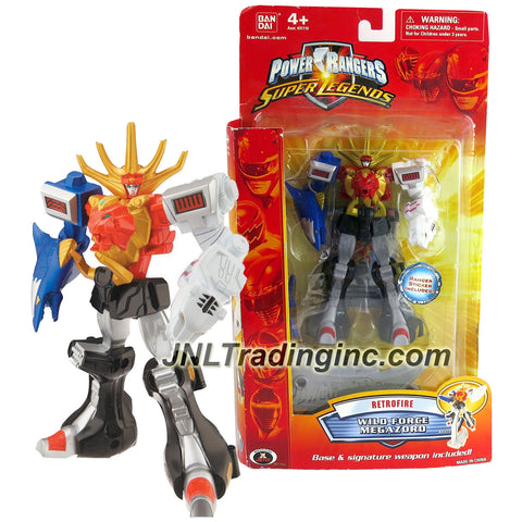 Bandai Year 2009 Power Rangers Super Legends Series 5-1/2 Inch Tall Zord Figure - Retrofire WILD FORCE MEGAZORD with Sword and Display Stand