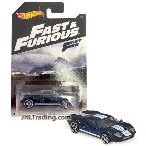 Year 2016 Hot Wheels Fast & Furious Five Series 1:64 Scale Die Cast Car 5/8 - Navy Blue Sports Car Roadster FORD GT-40