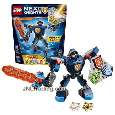 Lego Year 2017 Nexo Knights Series Set #70363 - BATTLE SUIT CLAY with Buildable Suit, Giant Sword and Combo Nexo Power Shield (Pieces: 79)