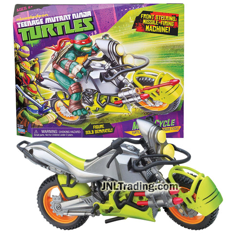 Year 2013 Teenage Mutant Ninja Turtles TMNT Vehicle Set - Moto Cross Cycle MMX CYCLE with Front Steering and Missile Launcher