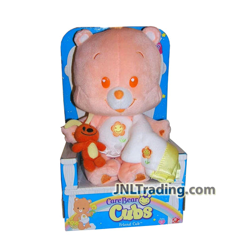 Year 2005 Care Bear Cubs Series 11 Inch Plush - FRIEND CUB with Bunny and Blanket