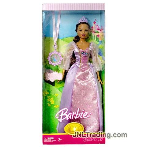 Year 2007 Barbie Princess Series 11 Inch Doll Set - African American RAPUNZEL with Tiara and Necklace