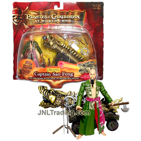 Year 2007 Pirates of the Caribbean At World's End 4 Inch Tall Figure - Deluxe CAPTAIN SAO FENG with Empress Dragon Cannon and Singapore Pirate Weapons