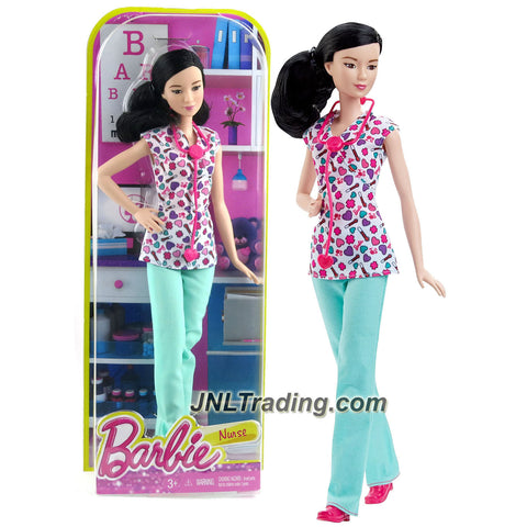Mattel Year 2015 Barbie Career Series 12 Inch Doll - NEKO as NURSE (DHB21) with Stethoscope