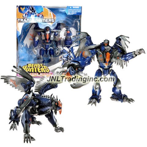 Hasbro Year 2013 Transformers Prime "Beast Hunters - Predacon Rising" Series Exclusive Voyager Class 7 Inch Tall Robot Action Figure - Predacon DARKSTEEL with Eagle-Head Grapple Launcher and Claw Grapple Missile (Beast Mode: Griffin)