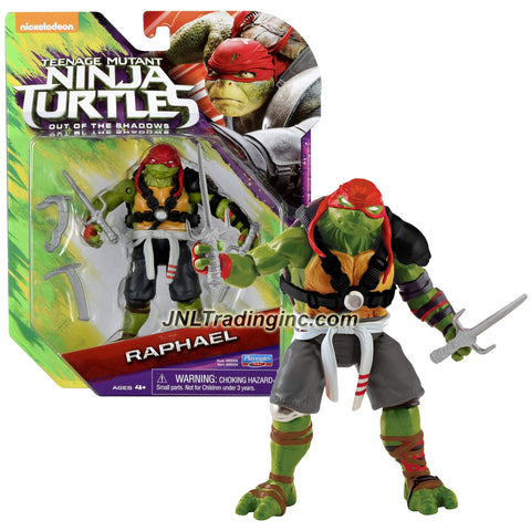 Playmates Year 2016 Teenage Mutant Ninja Turtles TMNT Movie Out of the Shadow Series 5 Inch Tall Action Figure - RAPHAEL with Sais and Kamas