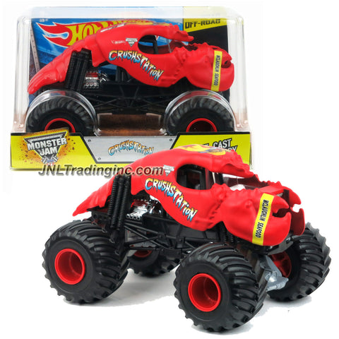 Product Features Die cast Metal and Plastic Parts Realistic Details with Monster Tires and Working Suspension 1:24 Scale (Dimension : 7" L x 5-1/2" W x 4-1/2" H) Produced in year 2015 For age 3 and up Product Description Hot Wheels Year 2015 Monster Jam 1:24 Scale Die Cast Metal Body Off-Road Series #CGD66 - McLaughlin Seafood CRUSHSTATION with Monster Tires & Working Suspension (Dimension : 7"L x 5-1/2"W x 4-1/2"H)