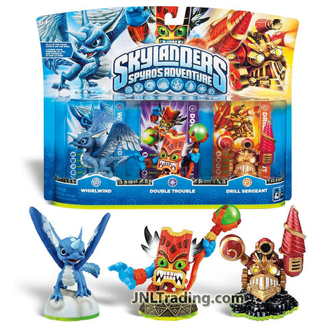 Activision Skylanders Spyro's Adventure 3 Pack Set WHIRLWIND, DOUBLE TROUBLE and DRILL SERGEANT