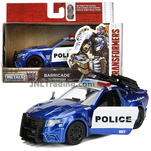 Jada Year 2017 Transformers The Last Knight Series 1:32 Scale Die Cast Metal Cars - BARRICADE (Police Cruiser) with Opening Doors