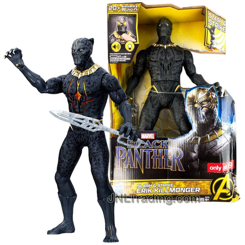 Year 2017 Marvel Black Panther Series 13 Inch Electronic Figure - Slash and Strike ERIK KILLMONGER with Light and Sound FX Plus Sword