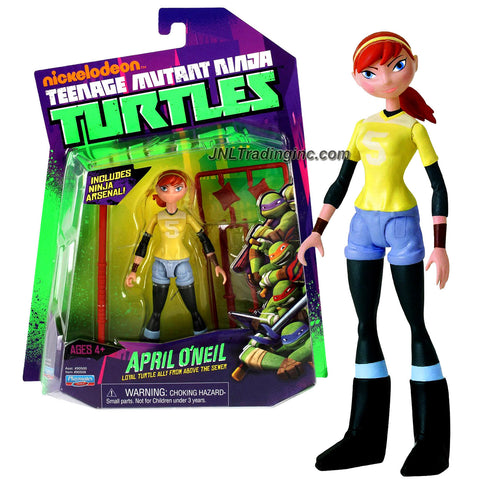 Playmates Year 2012 Nickelodeon Teenage Mutant Ninja Turtles 5 Inch Tall Action Figure - Loyal Turtle Ally from Above the Sewer APRIL O'NEIL with Bo Staff, Wooden Sword, Kendo Stick, Tonfa and Shuriken Stars