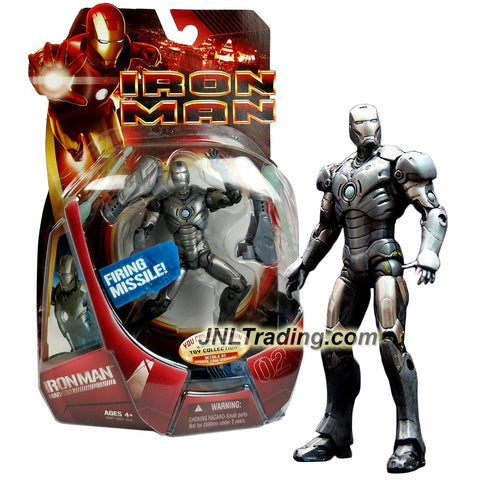 Marvel Year 2007 Iron Man 1 Movie Series 6 Inch Tall Action Figure #02 - IRON MAN MARK II with 2 Missile Blasters