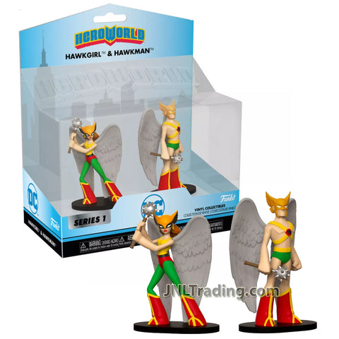 DC Hero World Series 2 Pack 4 Inch Tall Vinyl Figure Collections - Hawkgirl and Hawkman