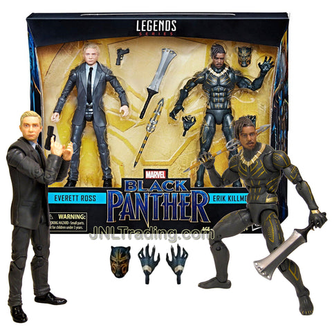 Year 2018 Marvel Legends Black Panther Series 2 Pack 6 Inch Tall Figure Set - Everett Ross and Eric Killmonger with Weapons and Accessories