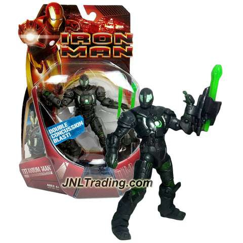 Hasbro Year 2007 Iron Man Series 1 Movie 6 Inch Tall Figure - TITANIUM MAN with Double Concussion Blast Launcher