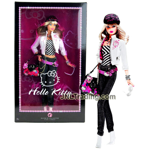 Year 2007 Barbie Pink Label Collector Series 12 Inch Doll - HELLO KITTY Model L4687 with Cap, Necklace, Earrings, Jacket, Sunglasses, Bracelet & Purse