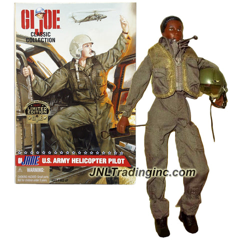 Hasbro Year 1997 GI JOE Classic Collection 12 Inch Tall Soldier Figure - G.I. JANE US ARMY FEMALE HELICOPTER PILOT with Radio, Vest, Pistol, Jump Suit, Flight Helmet and Dog Tags (African American)