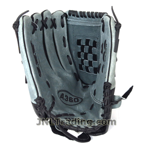Wilson Genuine Leather A360 Series Adult Slow Pitch Softball 13 Inch Left Hand Throw Glove Mitt, Model: LS1513 Color: Grey and Black