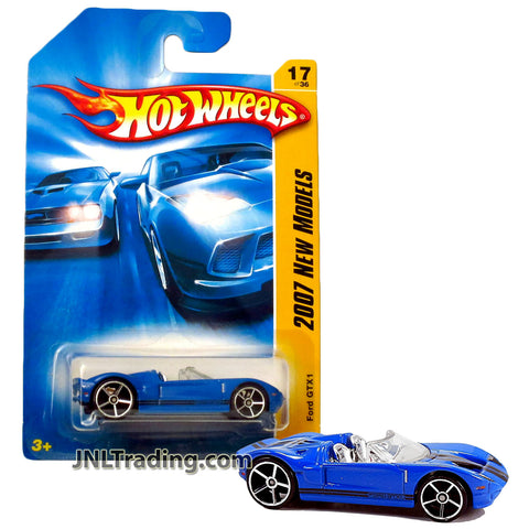 Year 2006 Hot Wheels 2007 New Models Series 1:64 Scale Die Cast Car Set #17 - Blue Sports Convertible Coupe Roadster FORD GTX1