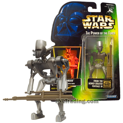 Star Wars Year 1996 Power of The Force Series 4 Inch Tall Figure - DROID ASP-7 with Spaceport Supply Rods