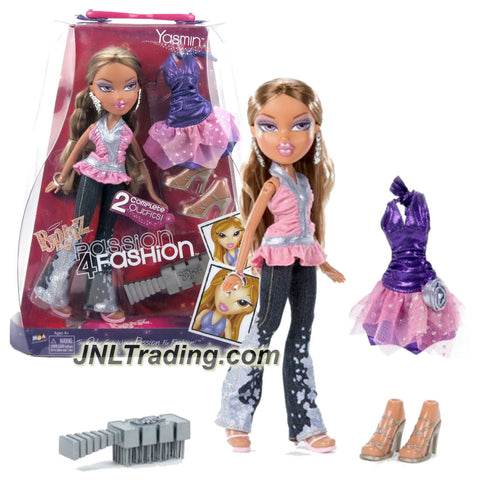MGA Entertainment Bratz Passion 4 Fashion Series 10 Inch Doll - YASMIN with 2 Sets of Outfits, 2 Shoes, Earrings, Bangles and Hairbrush