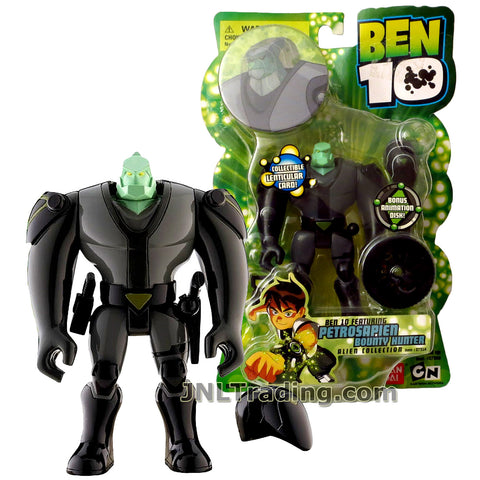 Cartoon Network Year 2006 Ben 10 Alien Collection Series 4 Inch Tall Figure - PETROSAPIEN BOUNTY HUNTER with Helmet, Blaster, Stunner, Animation Disk and Lenticular Card