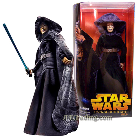 Star Wars Year 2005 Revenge of the Sith Series 12 Inch Tall Figure - Jedi Knight BARRISS OFFEE in Jedi Cloak with Lightsaber