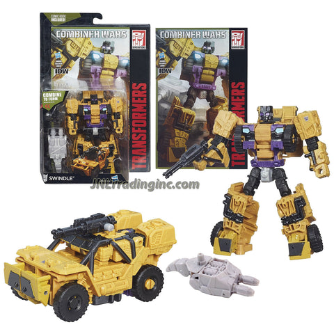 Hasbro Year 2015 Transformers Generations Combiner Wars Series 5-1/2 Inch Tall Robot Figure - Decepticon SWINDLE with Blaster, Bruticus' Right Leg and Comic Book (Vehicle Mode: SUV)