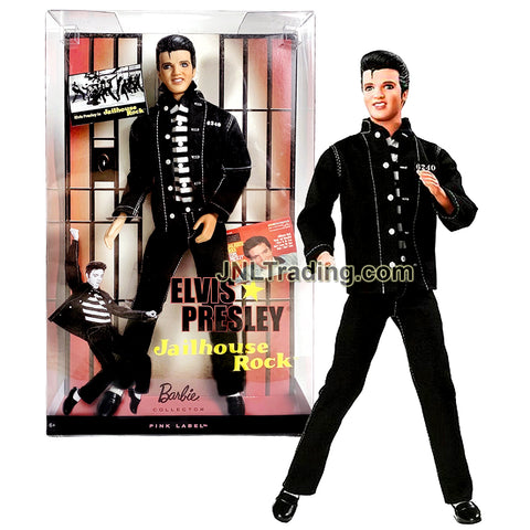 Year 2009 Barbie Pink Label Collector Edition Series 12 Inch Doll Set - JAILHOUSE ROCK ELVIS PRESLEY with Doll Stand