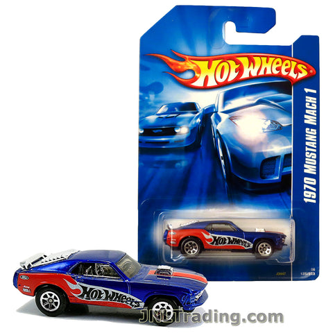 Hot Wheels Year 2007 All Stars Series 1:64 Scale Die Cast Car Set #125 - Blue Color High Performance Coupe 1970 MUSTANG MACH 1 with Revealed Engine J3447