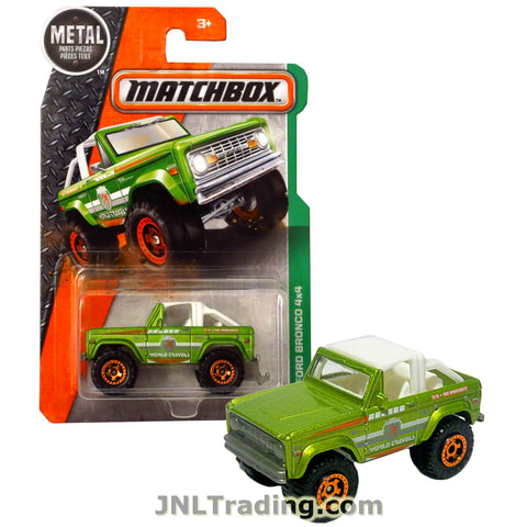 Matchbox Year 2016 MBX Explorers Series 1:64 Scale Die Cast Metal Car #118 - Leipzig World Travels Green Color ATV FORD BRONCO 4x4 DJW46