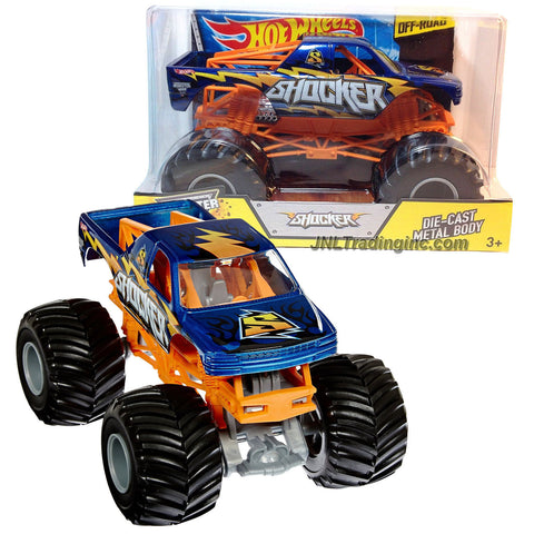 Hot Wheels Year 2014 Monster Jam 1:24 Scale Die Cast Official Monster Truck Series - SHOCKER (CCB05) with Monster Tires, Working Suspension and 4 Wheel Steering (Dimension - 7" L x 5-1/2" W x 4-1/2" H)