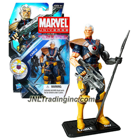 Hasbro Year 2011 Marvel Universe Series 3 SHIELD Single Pack 4-1/2 Inch Tall Action Figure #7 - CABLE with Blaster Rifle, Pistol with Holster, Spear and Display Stand