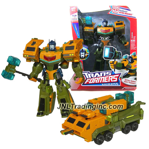 Transformer Year 2008 Animated Series Leader Class 10 Inch Tall Electronic Figure with Lights and Sounds - ROADBUSTER ULTRA MAGNUS with Spring Loaded Hammer (Vehicle Mode: Assault Carrier)