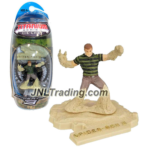 Hasbro Year 2007 Spider-Man 3 Titanium Die Cast Series 3 Inch Tall Action Mini Figure - SANDMAN with Display Base