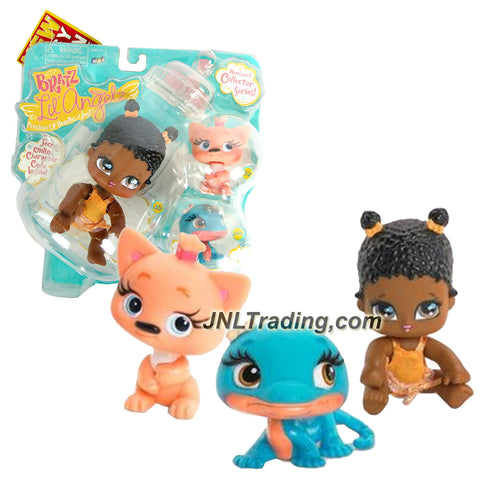 MGA Entertainment Bratz Lil Angelz Series 4 Inch Doll with 2 Pets Set - SASHA (#85), Peach Cat (#92) and Blue Gecko (#244)