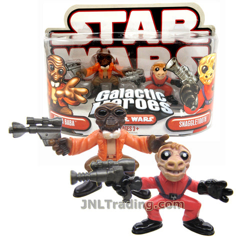 Star Wars Year 2007 Galactic Heroes Series 2 Pack 2 Inch Tall Mini Figure - PONDA BABA with Blaster and SNAGGLETOOTH with Blaster