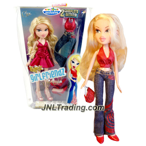 MGA Entertainment Bratz Girlfriendz Nite Out Series 10 Inch Doll - CLOE in Red Dress with Earrings, Purse, Extra Shoes, Tops, Blue Pants & Hairbrush